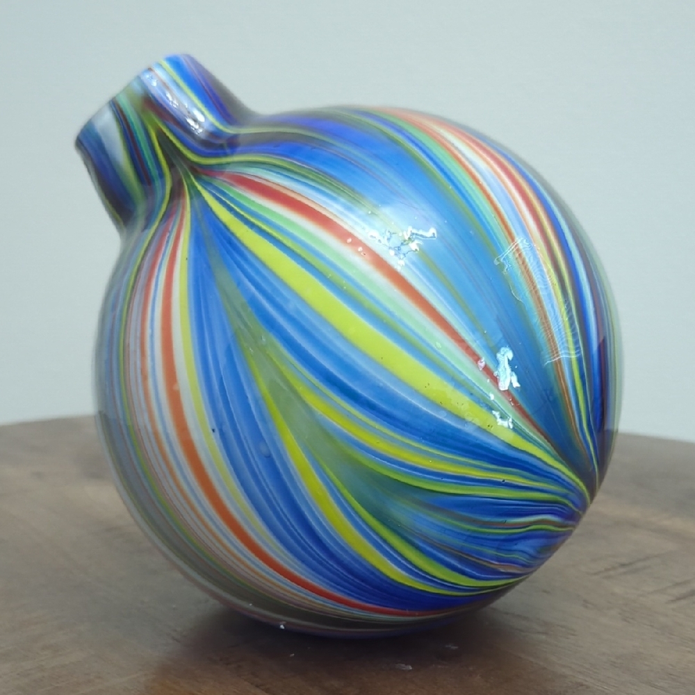 A.V.E.M Murano Glass 1950's Colorful Swirl Glass Vase